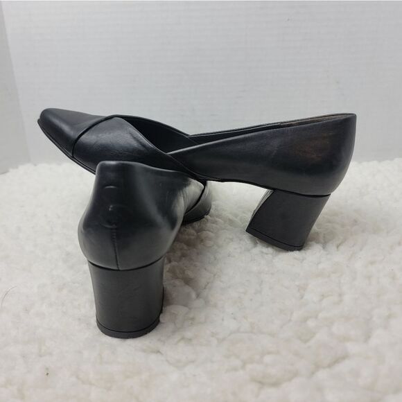 Paul Green Rendi Women's Heel Pump Shoes Size 6 Black Leather Point Toe - Picture 6 of 10
